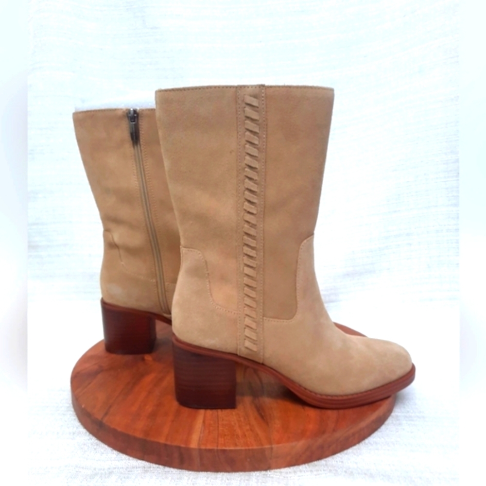 NWT VINCE CAMUTO MID-SHAFT SUEDE BOOTS ZELCINNA TORTILLA VERONA Size 6.5 - Picture 7 of 14